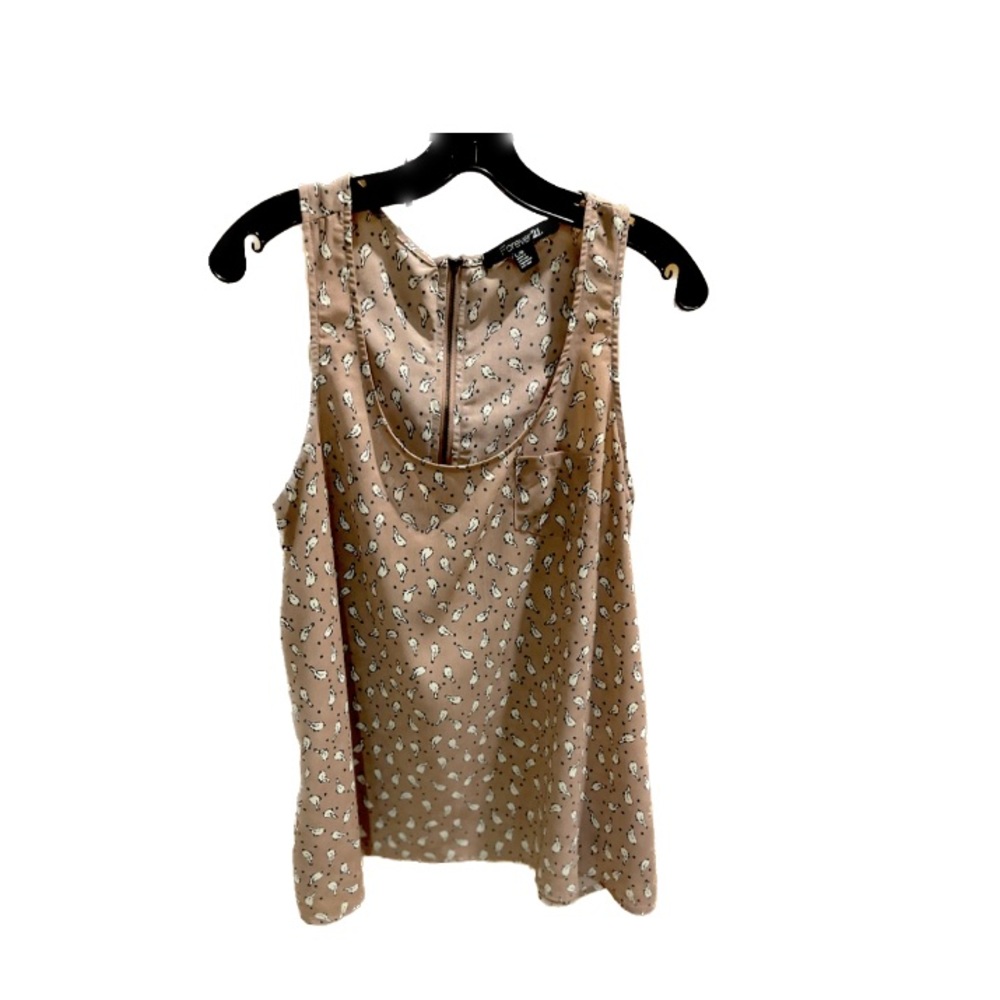 Forever 21 Mauve Print Tank Top Zipper Size Large